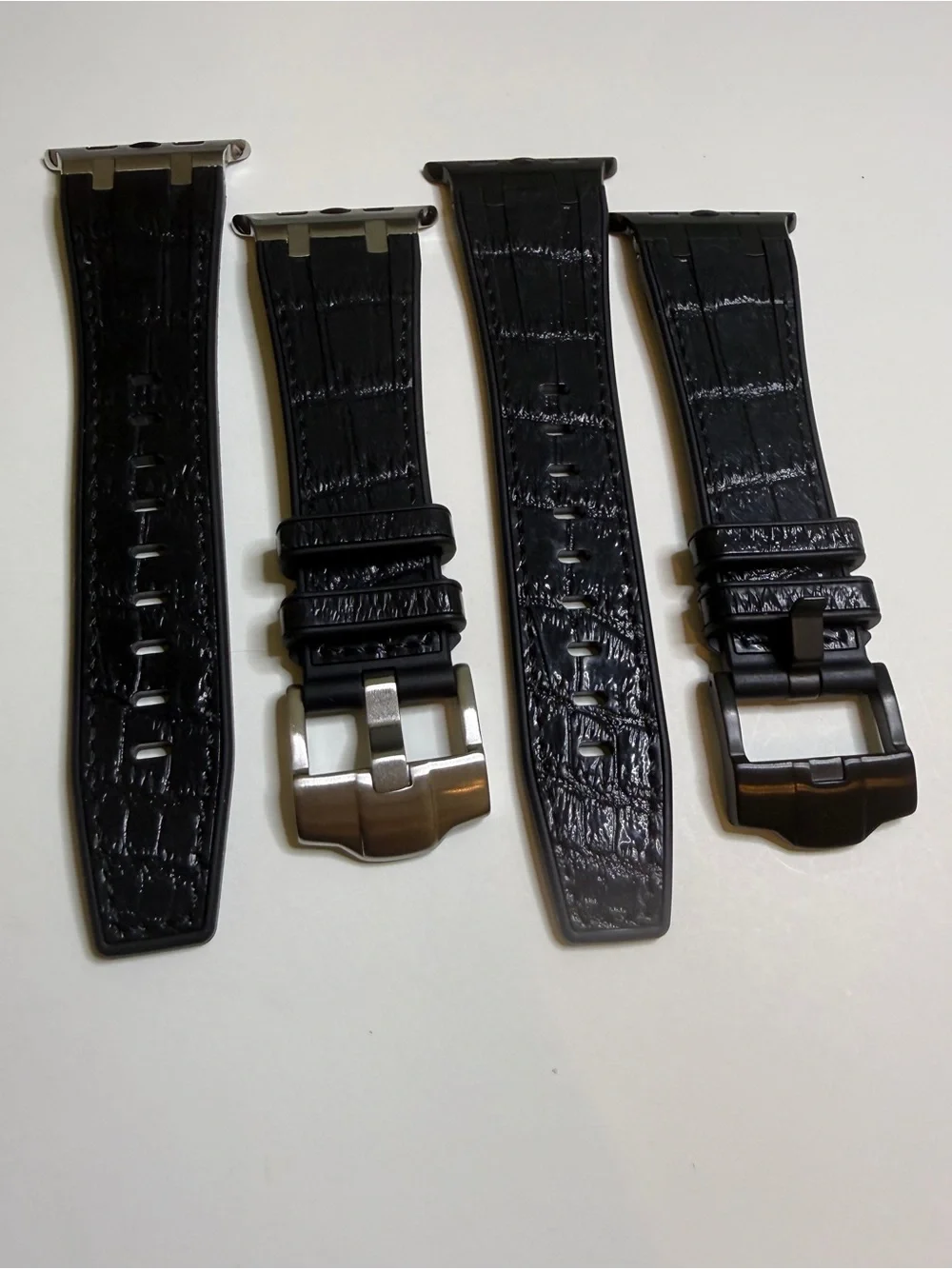 New Replacement Apple Watch Band Croc-Embossed Silicone Strap for Men